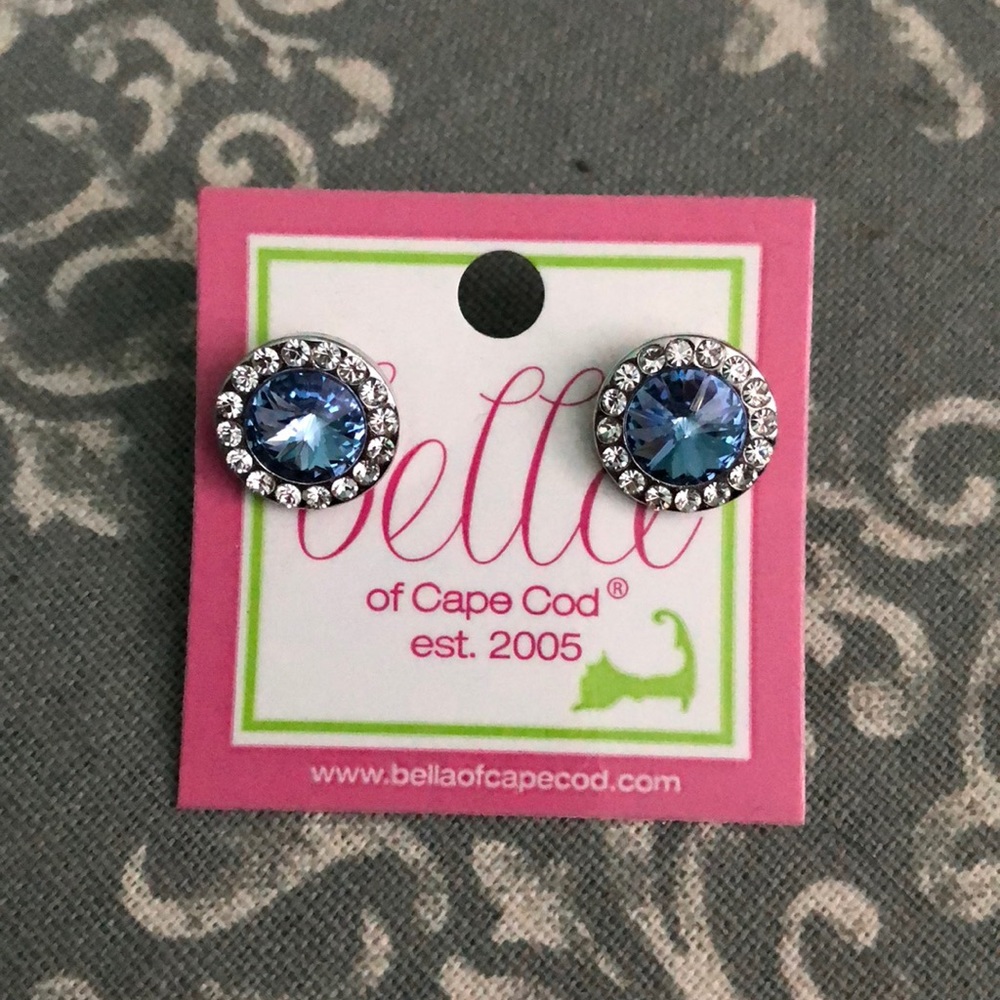 Sapphire and crystal earrings
